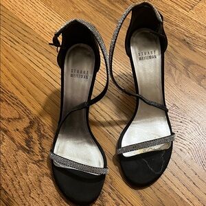 Stuart Weitzman Black and Silver Heels
